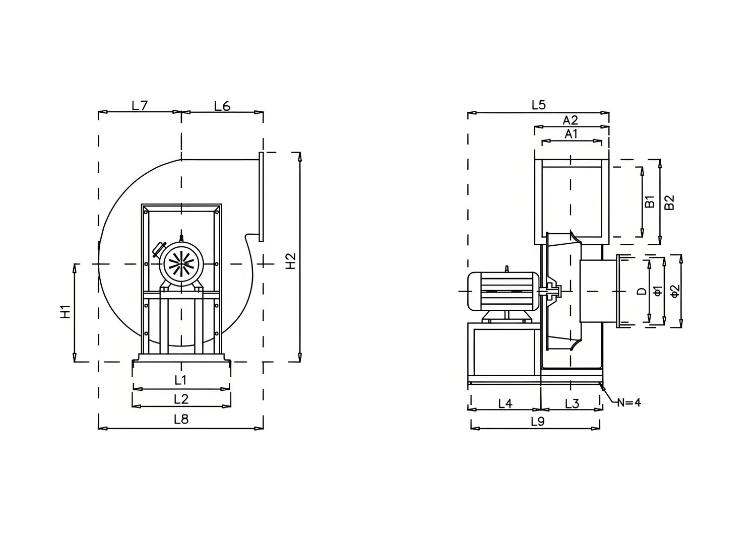 耐腐抽风机安装图