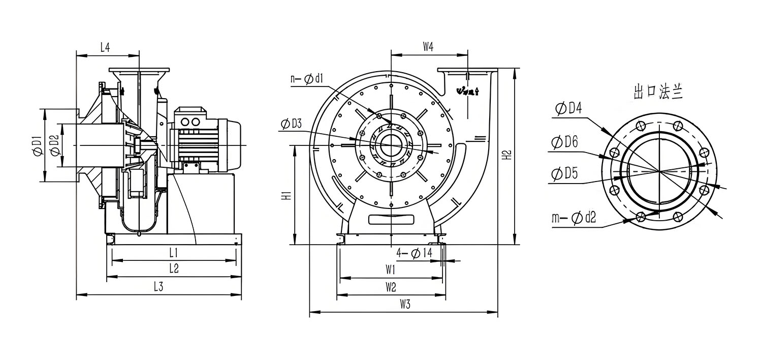 塑料高压风机安装图